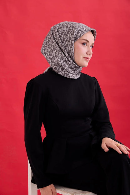 Silk Home Twill İpek Eşarp - 11479-10 Koyu Gri Gümüş