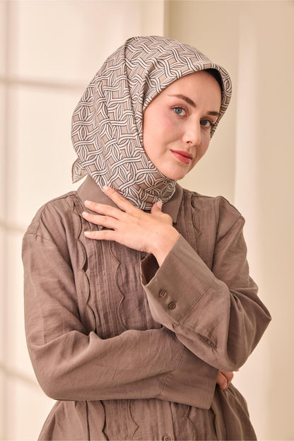 Silk Home Twill İpek Eşarp - 11479-13 Vizon Ekru