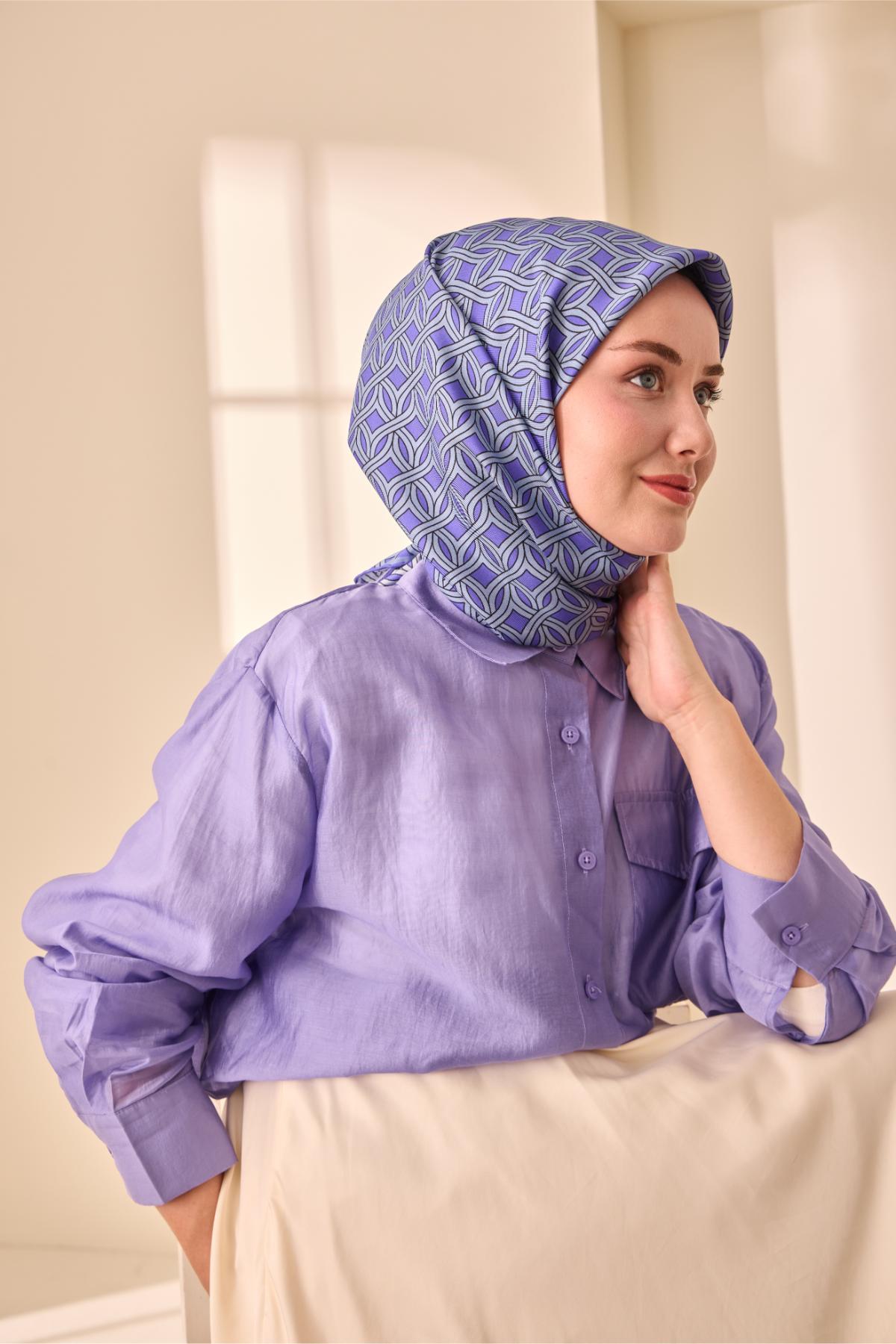Silk Home Twill İpek Eşarp - 11479-15 Buz Mavisi