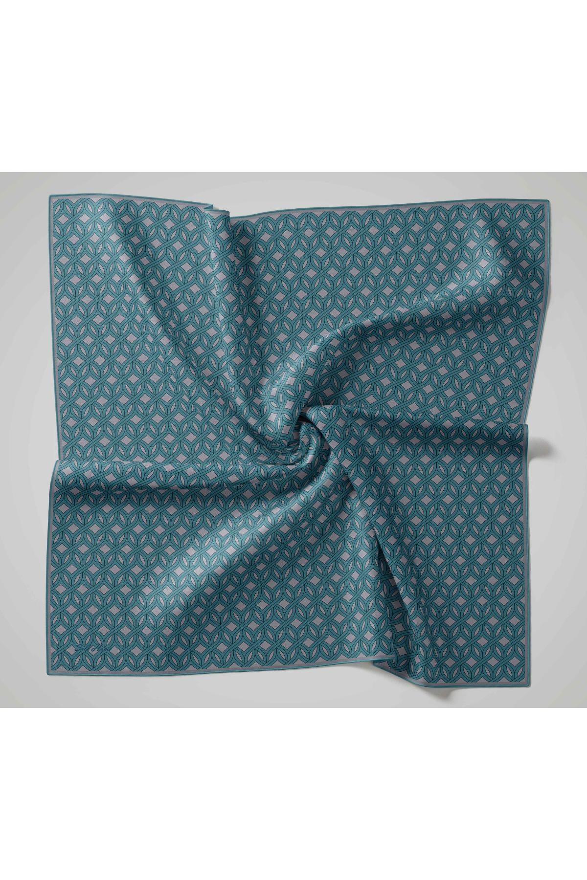 Silk Home Twill İpek Eşarp - 11479-19 Petrol
