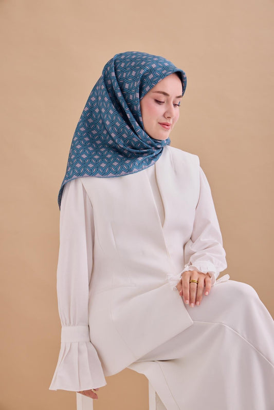 Silk Home Twill İpek Eşarp - 11479-19 Petrol