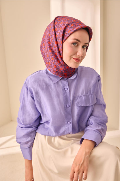 Silk Home Twill İpek Eşarp - 11479-22 Turuncu