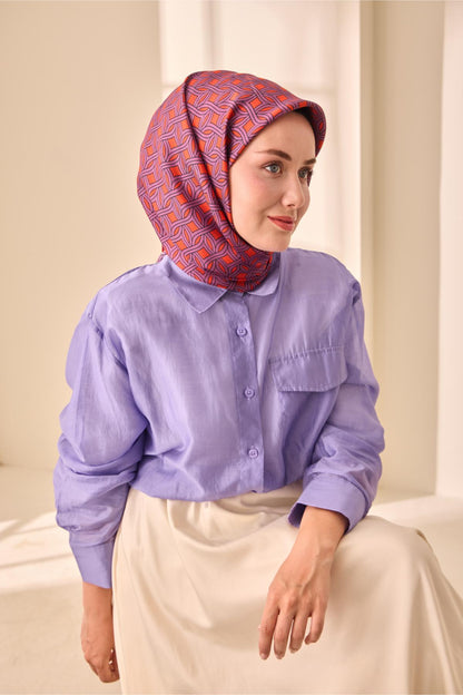 Silk Home Twill İpek Eşarp - 11479-22 Turuncu