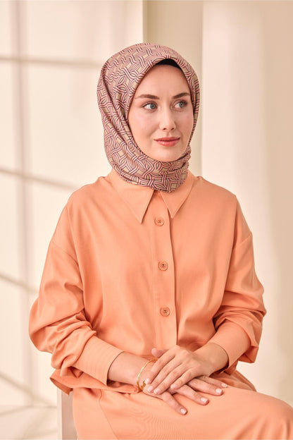 Silk Home Twill İpek Eşarp - 11479-25 Pembe Vizon