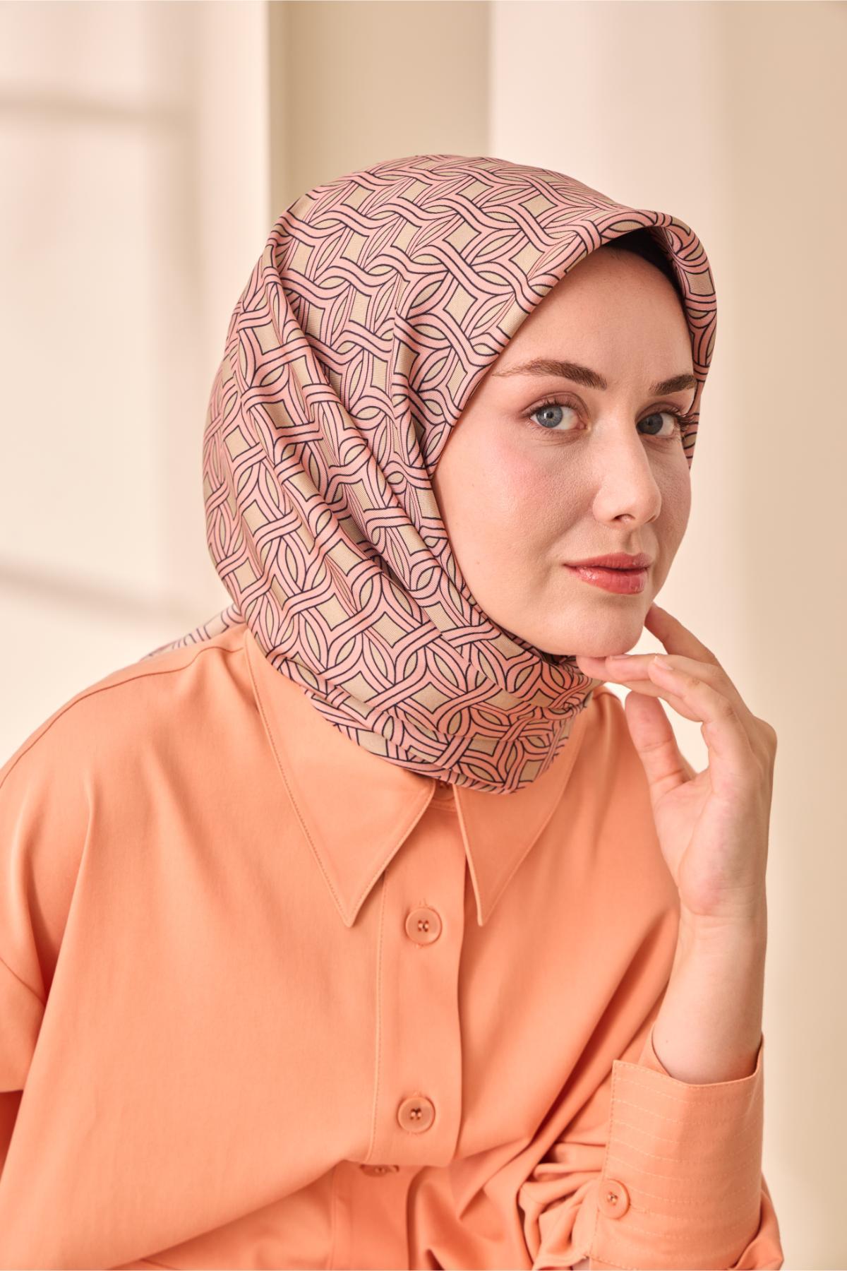 Silk Home Twill İpek Eşarp - 11479-25 Pembe Vizon