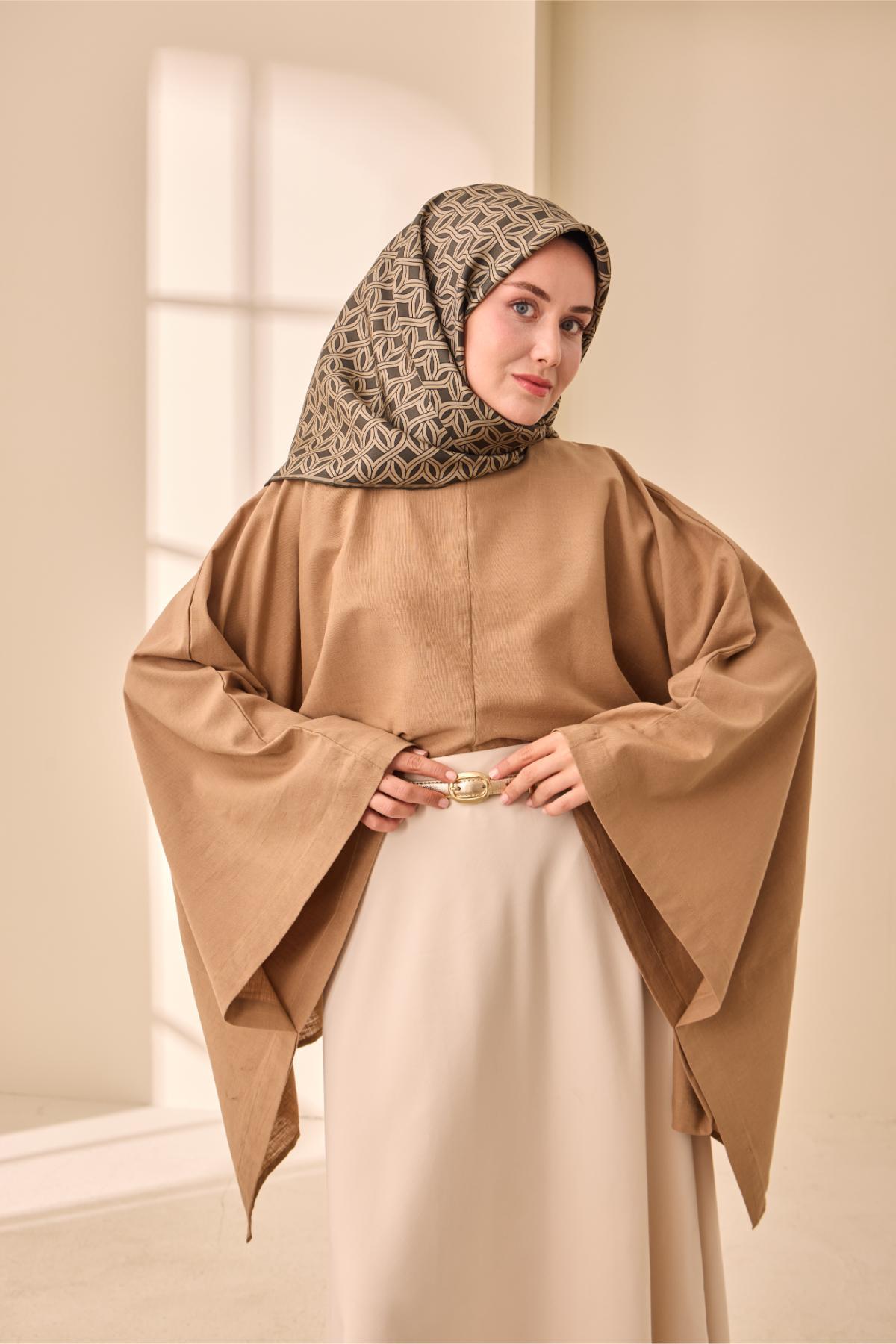 Silk Home Twill İpek Eşarp - 11479-31 Yeşil Bej