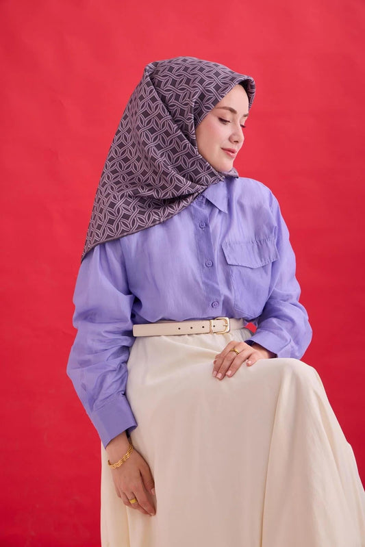 Silk Home Twill İpek Eşarp - 11479-36 Koyu Mor
