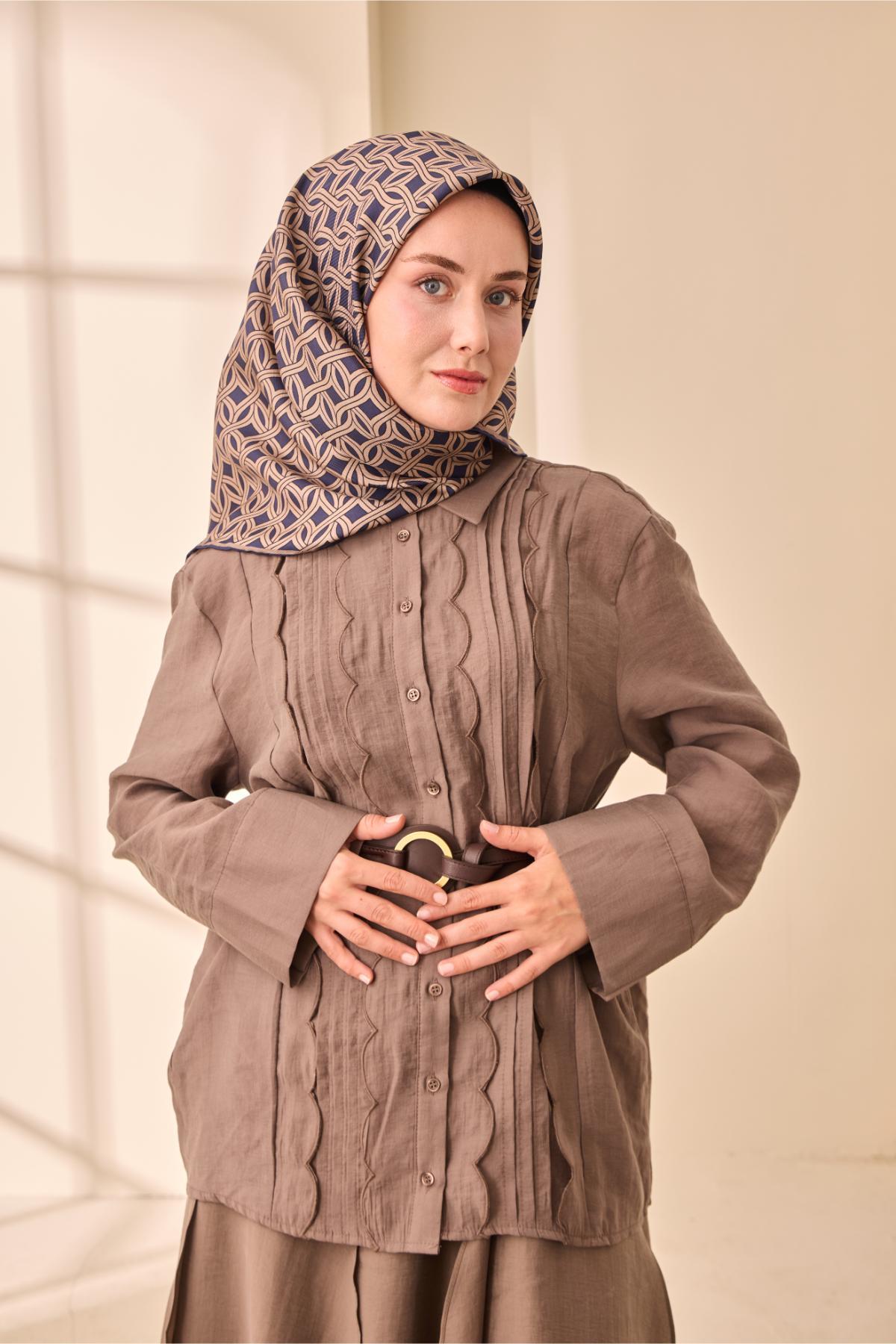Silk Home Twill İpek Eşarp - 11479-39 Lacivert Vizon