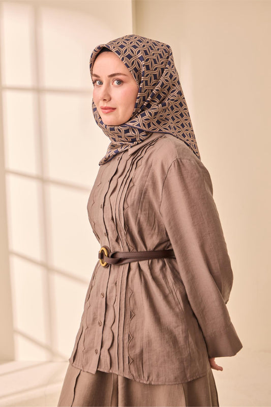 Silk Home Twill İpek Eşarp - 11479-39 Lacivert Vizon