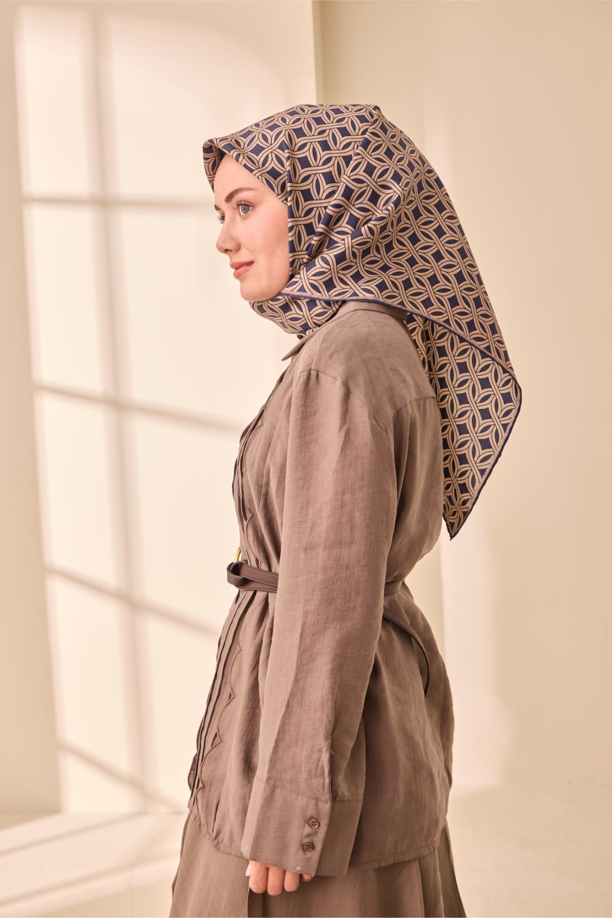Silk Home Twill İpek Eşarp - 11479-39 Lacivert Vizon