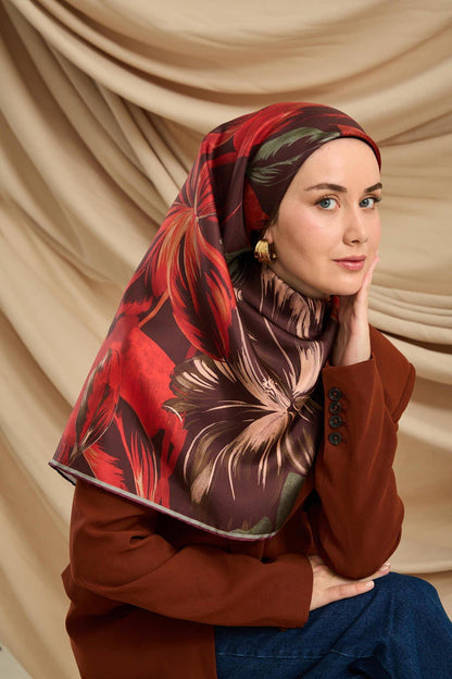 Silk Home Twill İpek Eşarp - 11480-42 Mürdüm Kırmızı