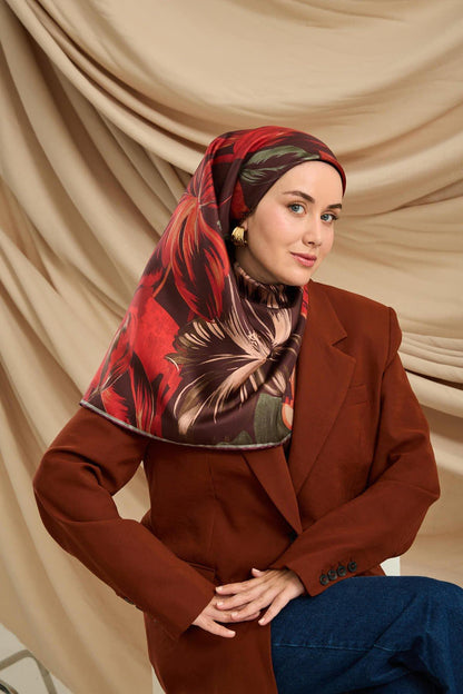 Silk Home Twill İpek Eşarp - 11480-42 Mürdüm Kırmızı