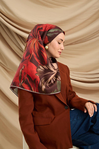 Silk Home Twill İpek Eşarp - 11480-42 Mürdüm Kırmızı