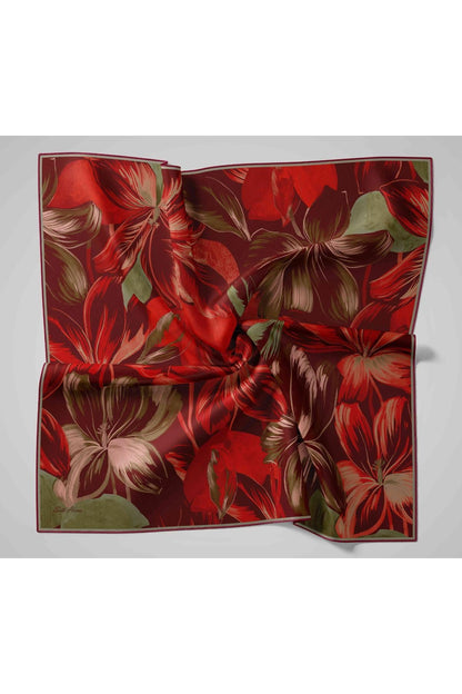 Silk Home Twill İpek Eşarp - 11480-42 Mürdüm Kırmızı
