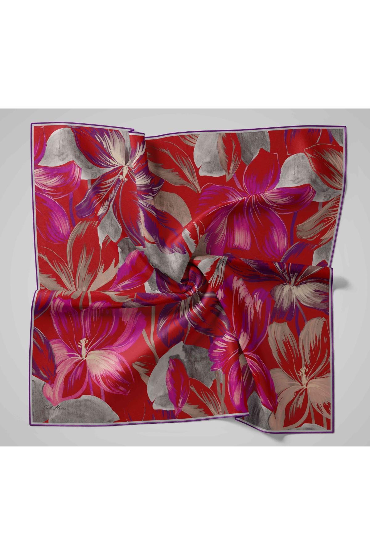 Silk Home Twill İpek Eşarp - 11480-60 Bordo