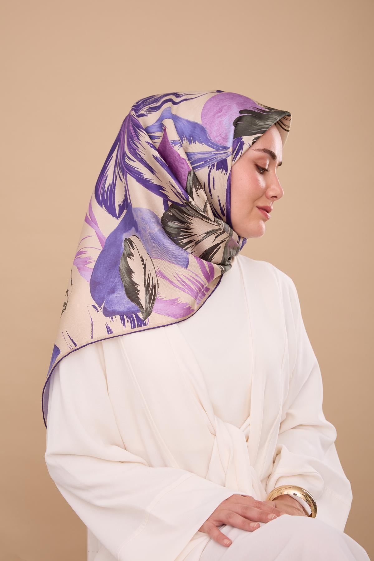 Silk Home Twill İpek Eşarp - 11480-71 Taş Yeşil