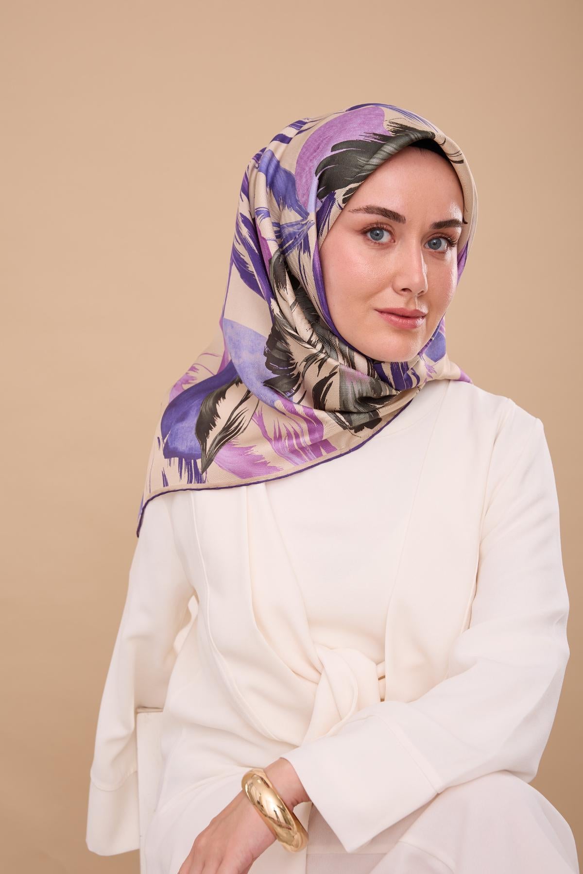 Silk Home Twill İpek Eşarp - 11480-71 Taş Yeşil