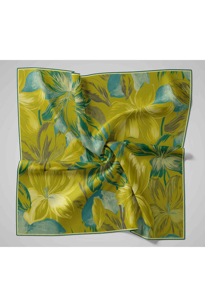 Silk Home Twill İpek Eşarp - 11480-80 Yağ Yeşili