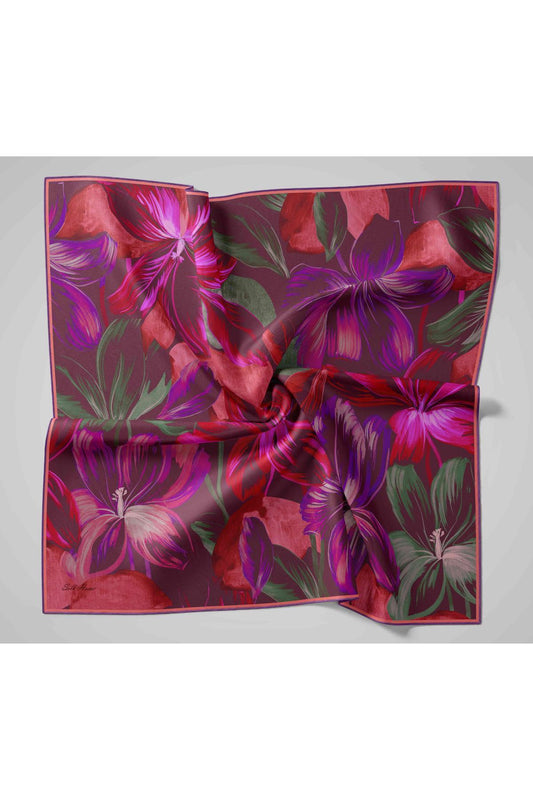 Silk Home Twill İpek Eşarp - 11480-87 Mor Pembe