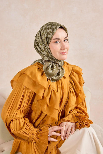 Silk Home Twill İpek Eşarp - 11521-02 Küf Yeşili