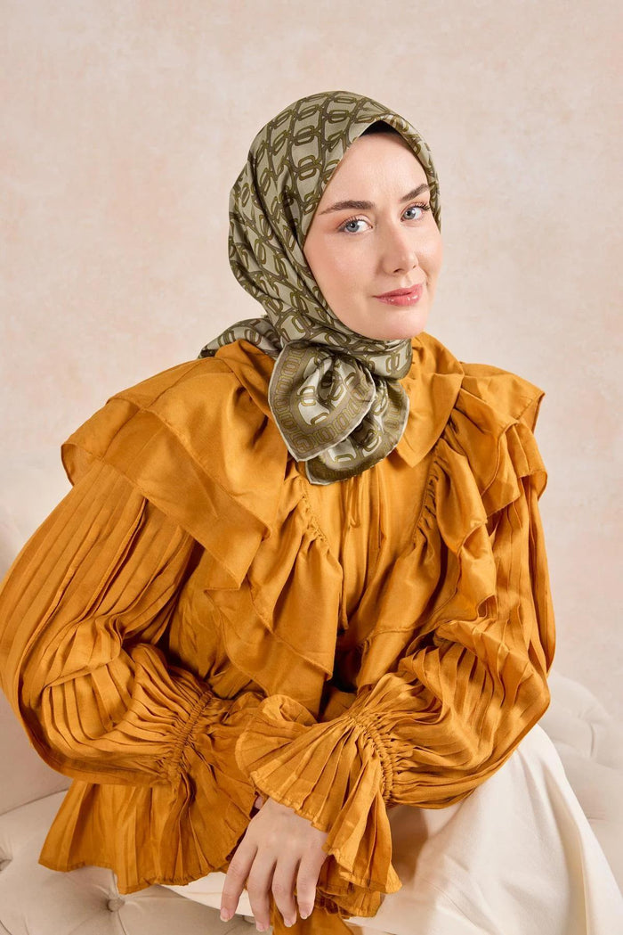 Silk Home Twill İpek Eşarp - 11521-02 Küf Yeşili