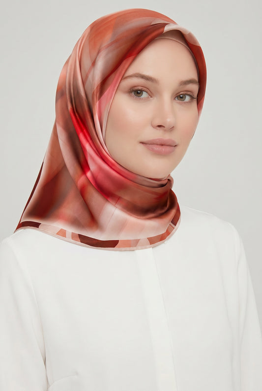 Armine Sport Twill Eşarp - 8023-09 Bordo
