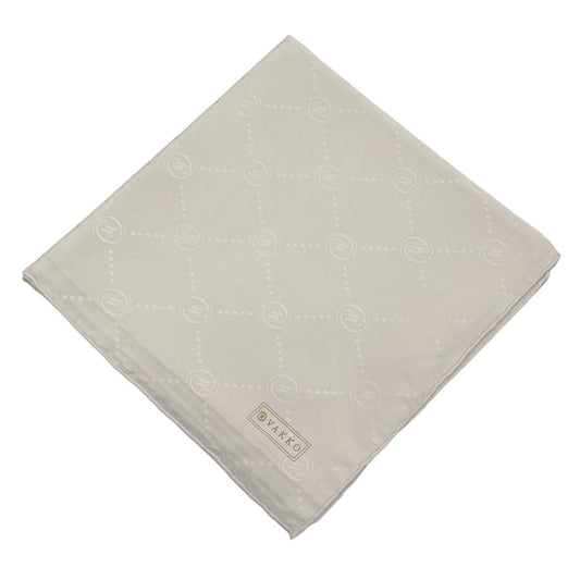 Vakko Pamuk İpek Eşarp - Monogram - Koyu Krem