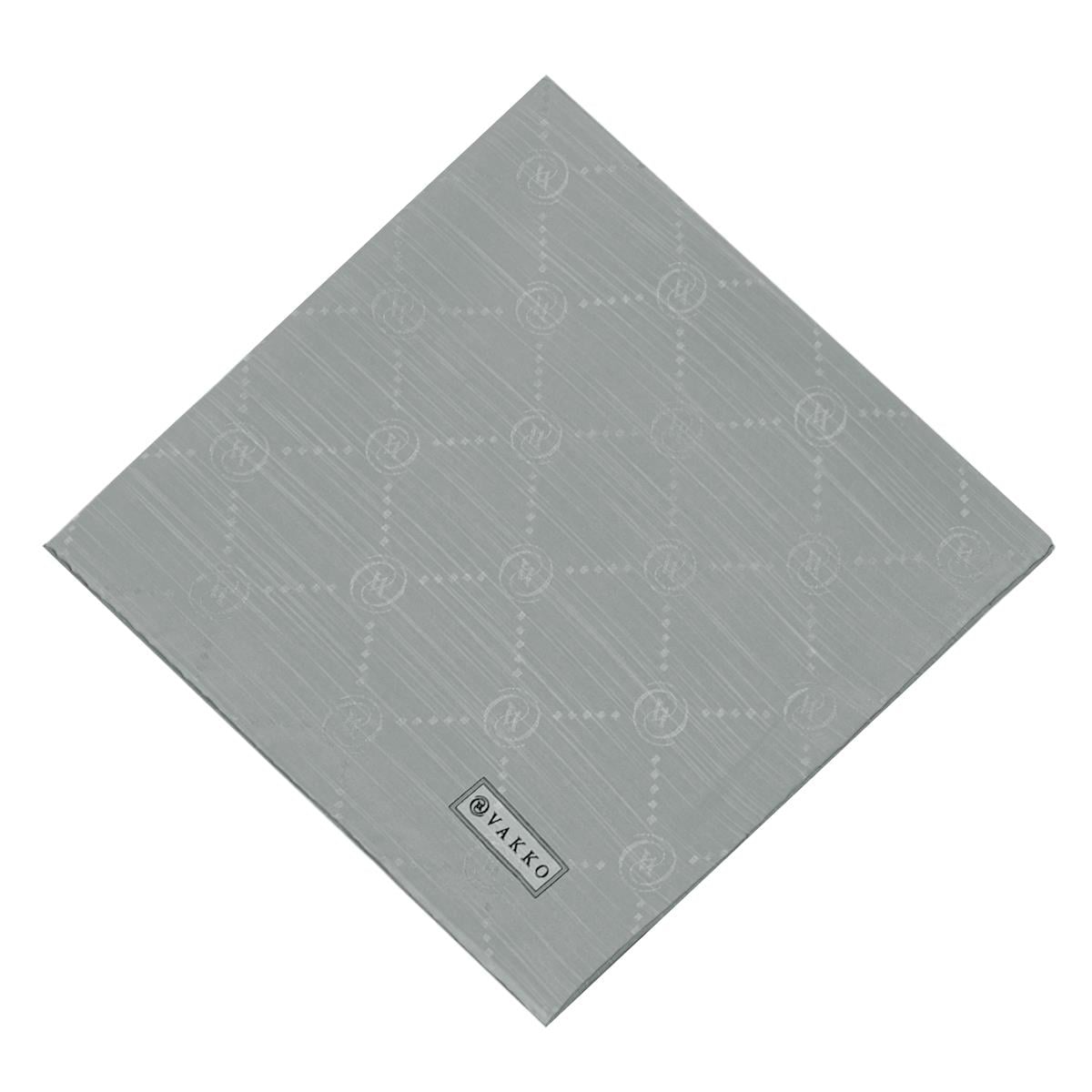 Vakko Pamuk İpek Eşarp - Monogram - Gri