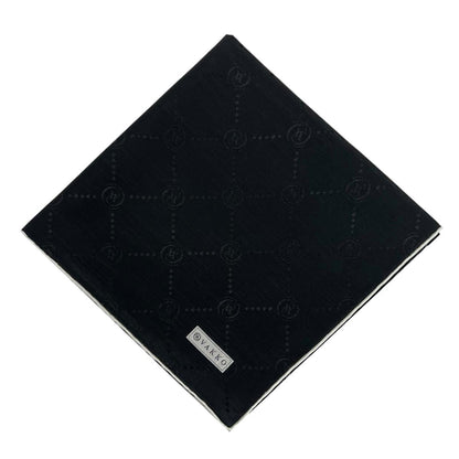 Vakko Pamuk İpek Eşarp - Monogram - Siyah Beyaz