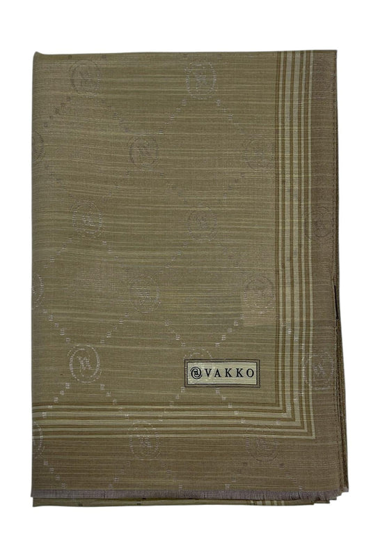 Vakko Pamuk İpek Şal - Bordürlü Monogram - Soft Yeşil