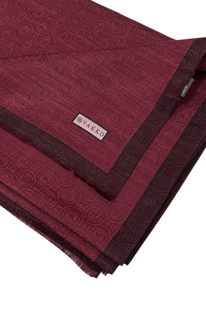 Vakko Pamuk İpek Şal - Helezon Monogram - Bordo