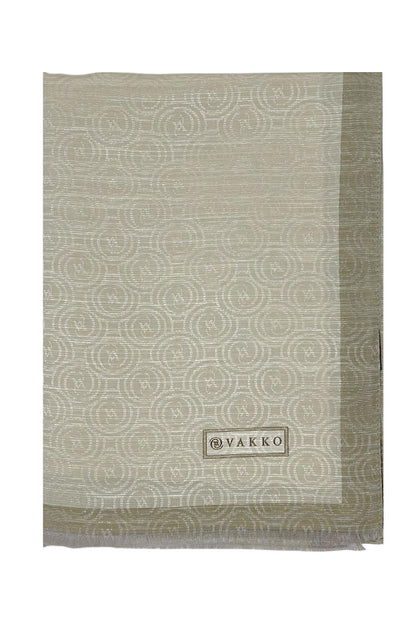 Vakko Pamuk İpek Şal - Helezon Monogram - Taş