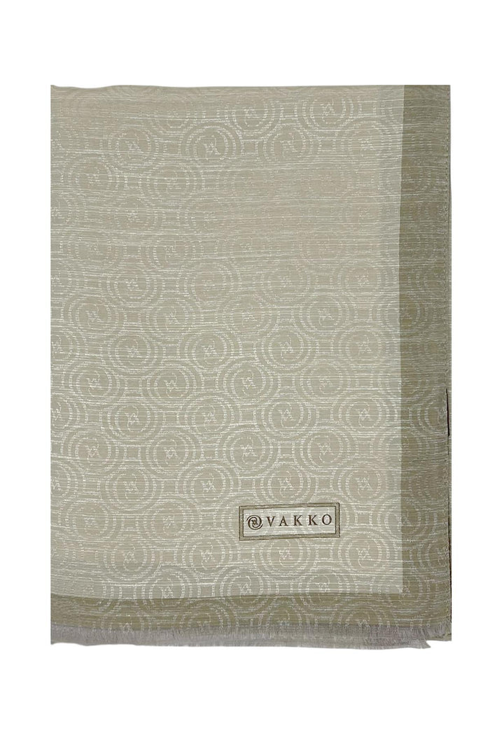 Vakko Pamuk İpek Şal - Helezon Monogram - Taş