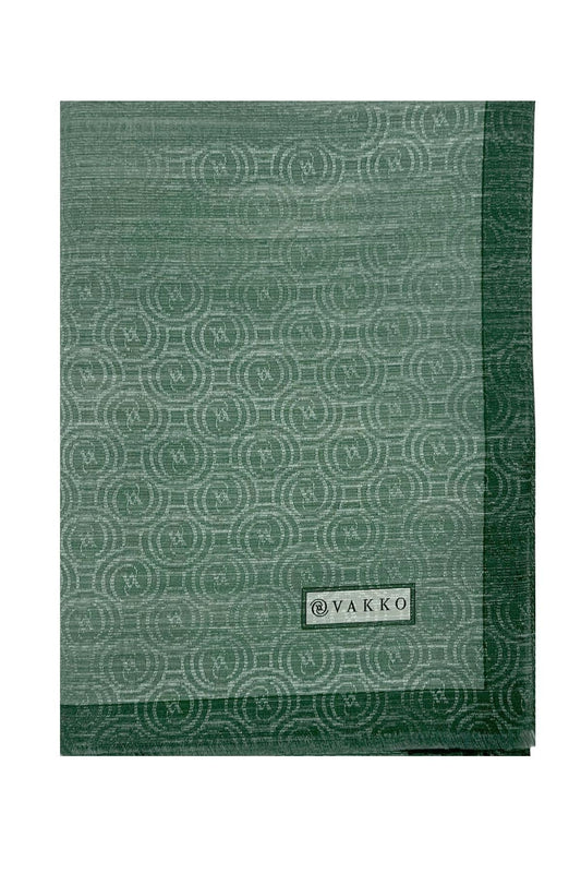 Vakko Pamuk İpek Şal - Helezon Monogram - Koyu Çağla