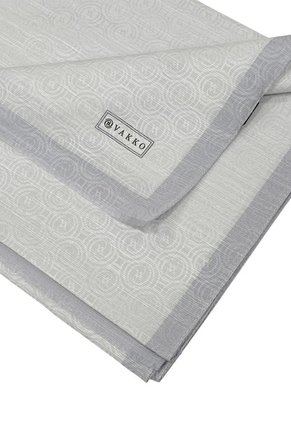 Vakko Pamuk İpek Şal - Helezon Monogram - Açık Gümüş