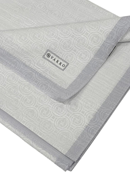 Vakko Pamuk İpek Şal - Helezon Monogram - Açık Gümüş