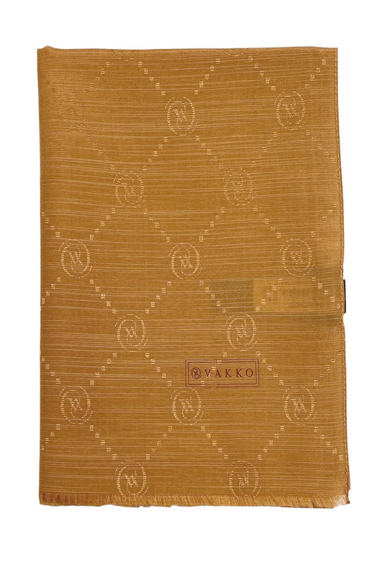 Vakko Pamuk İpek Şal - Monogram - Tarçın