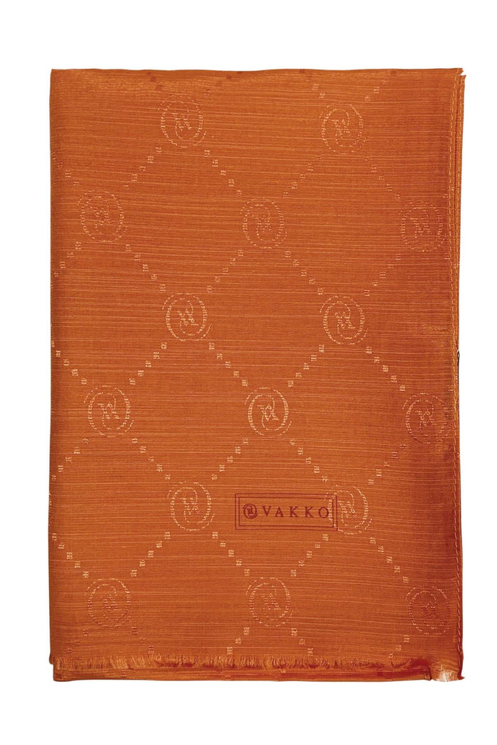 Vakko Pamuk İpek Şal - Monogram - Yeni Bakır