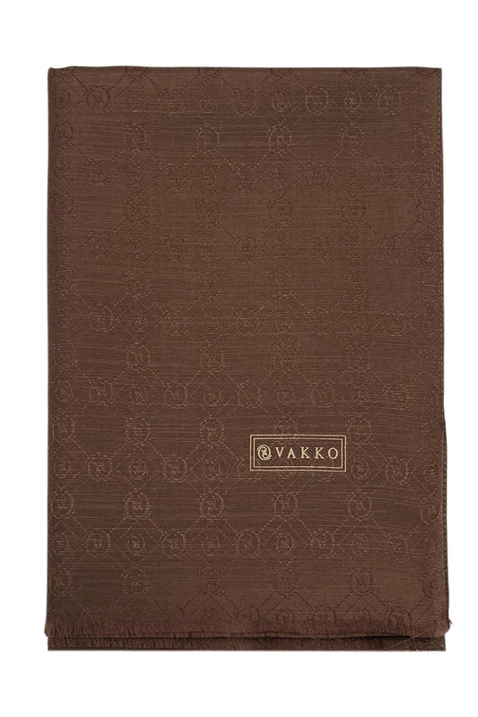 Vakko Pamuk İpek Şal - Yeni Hologram - Kakao