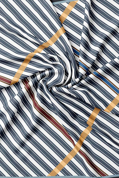 Vakko Twill İpek Eşarp - 41092 - Antrasit Ekru