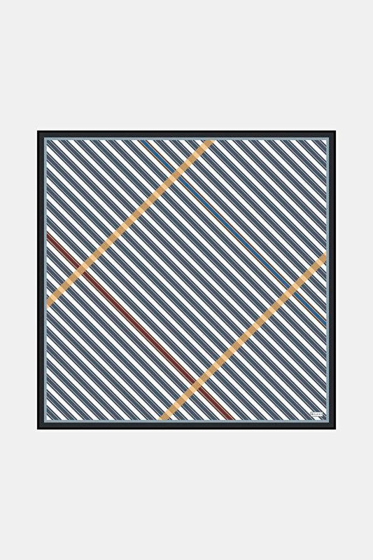 Vakko Twill İpek Eşarp - 41092 - Antrasit Ekru