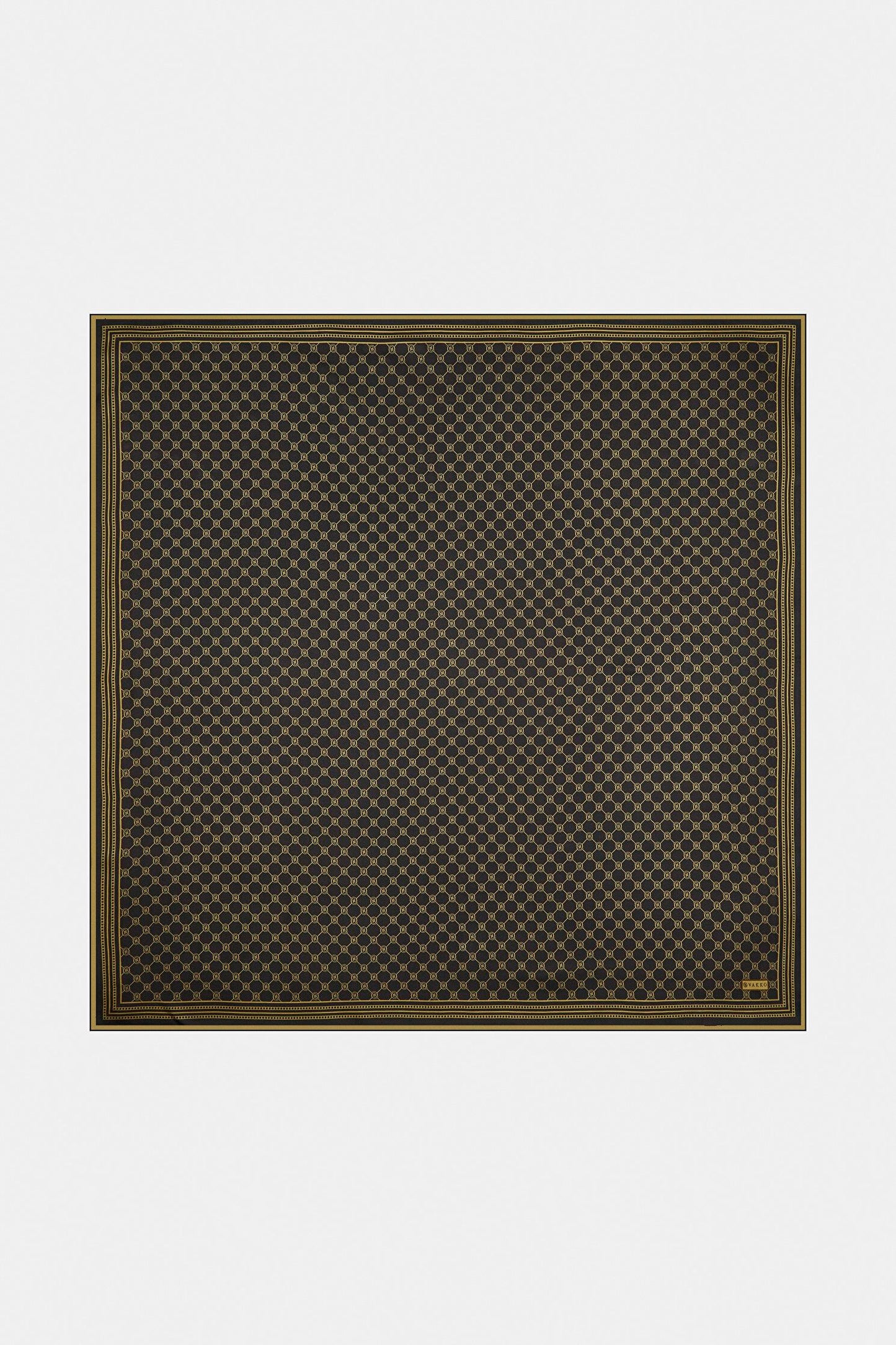 Vakko Twill İpek Eşarp - Özel Seri - Kahve Gold
