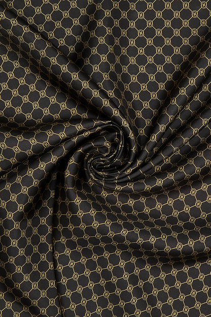 Vakko Twill İpek Eşarp - Özel Seri - Kahve Gold