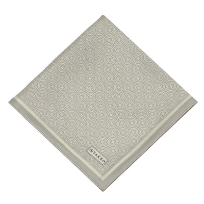Vakko Twill İpek Eşarp - Helezon Monogram - Açık Taş Krem