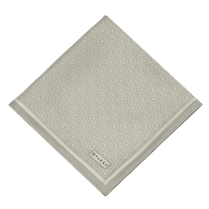 Vakko Twill İpek Eşarp - Helezon Monogram - Açık Taş Krem