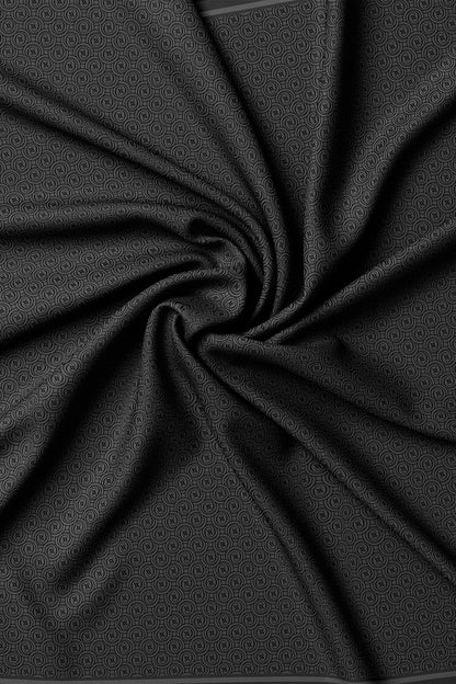 Vakko Twill İpek Eşarp - Helezon Monogram - Füme