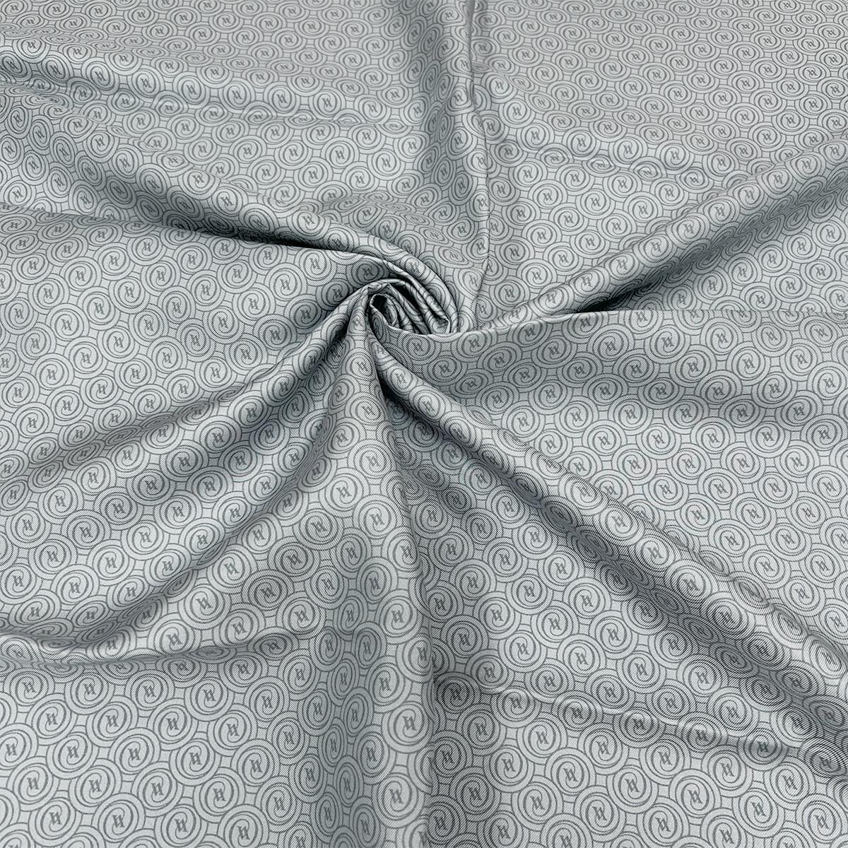 Vakko Twill İpek Eşarp - Helezon Monogram - Gri