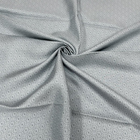 Vakko Twill İpek Eşarp - Helezon Monogram - Gri