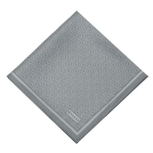 Vakko Twill İpek Eşarp - Helezon Monogram - Gri