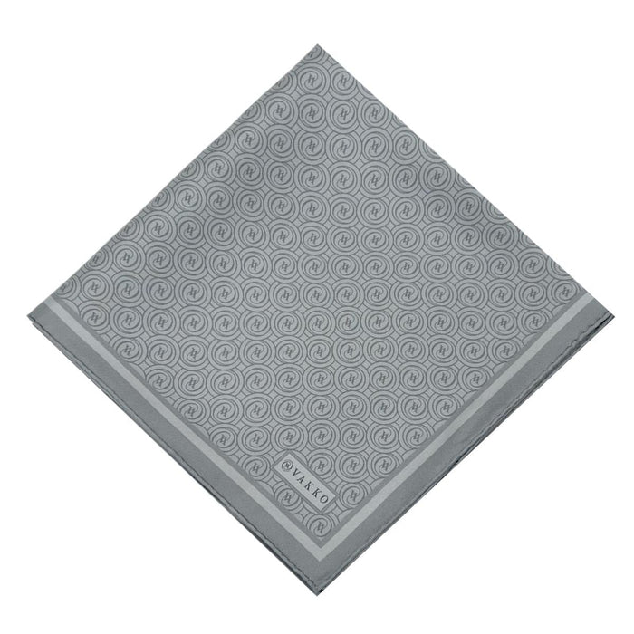Vakko Twill İpek Eşarp - Helezon Monogram - Gri
